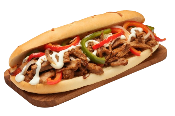 Philly cheesesteak made with Tasty Steaks thin-sliced beef